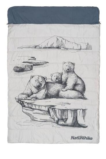 Sacco A Pelo Campeggio Nh21Msd06 2 Posti 215X145Cm Grigio