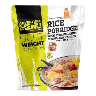 Porridge di riso disidratato fragola mango vaniglia Bourbon 89 g una porzione