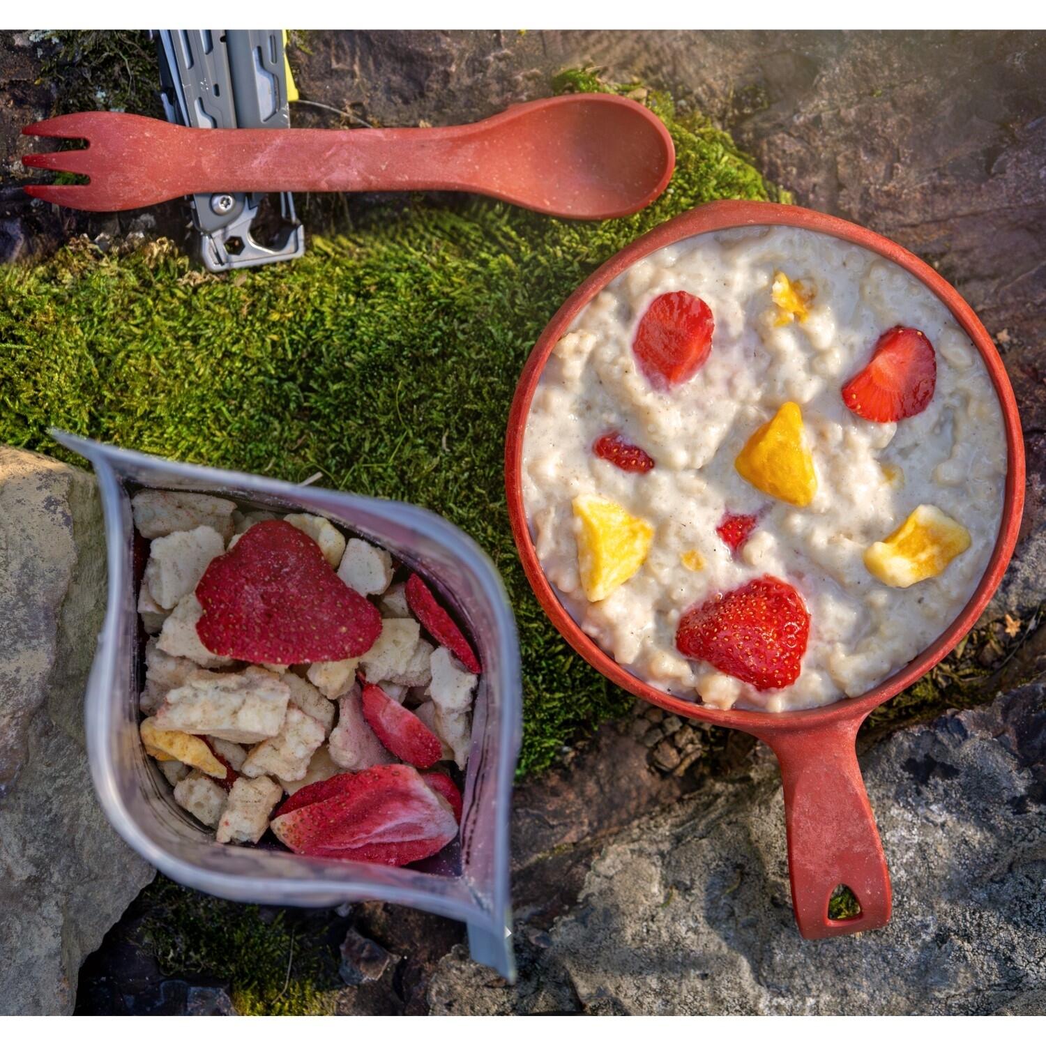 Bouillie riz déshydratée Adventure Menu fraise-mangue-vanille Bourbon 89 g 3/4