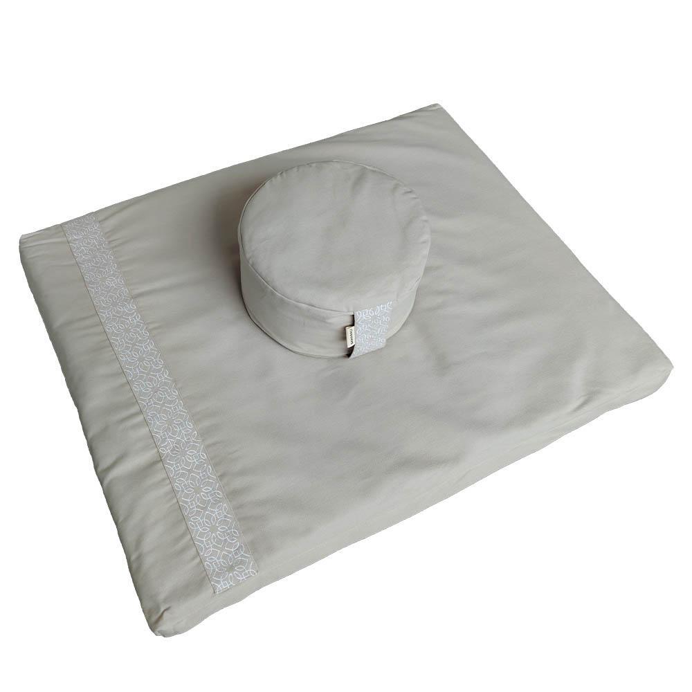 Samarali Zafu and Zabuton round cushion set - Château gris