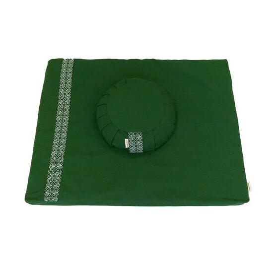 Coussin Zafu Samarali Vert Forêt coton bio GOTS