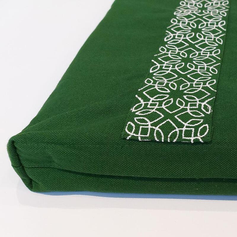 Conjunto de Meditação Samarali com Almofada Zafu Verde Floresta