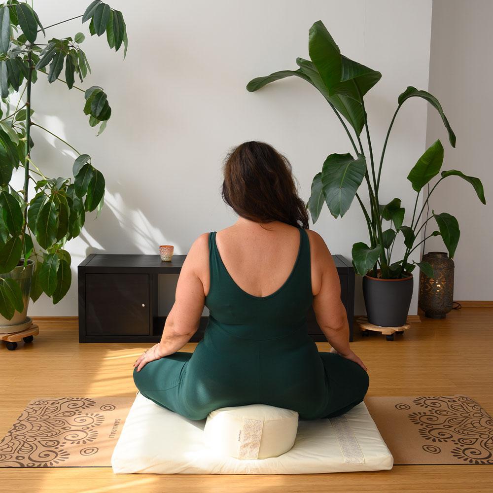 Cojín de meditación redondo Marfil 4/6