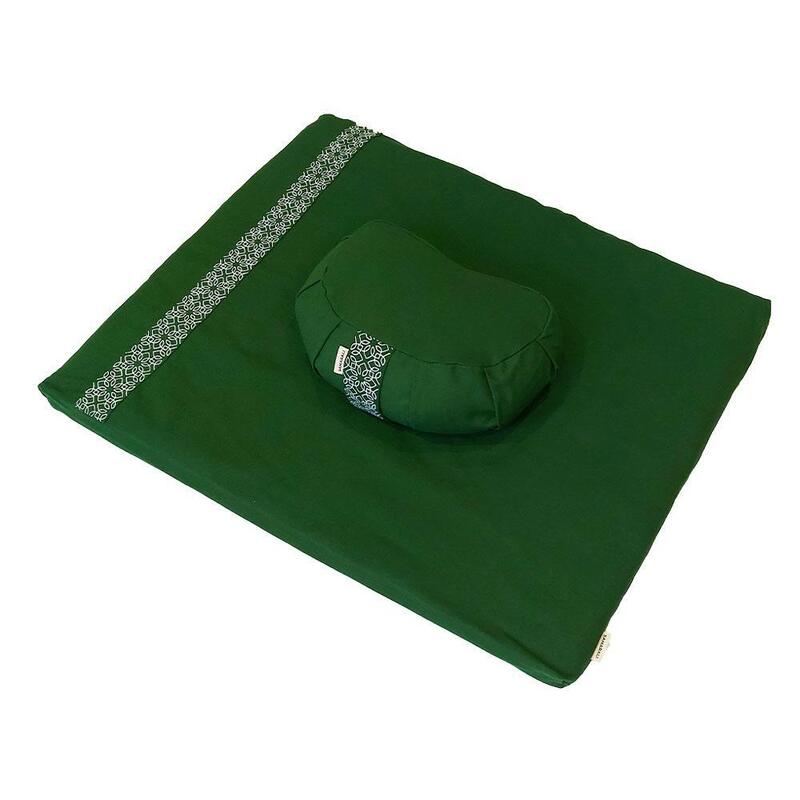 Samarali Meditatieset met  Kussen Halve Maan Bosgroen