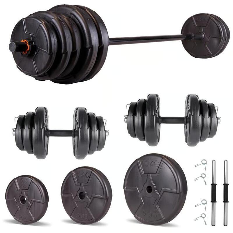 Set haltera si gantere reglabile de 45 KG cu 2 bare de 40cm , o bara de 150cm