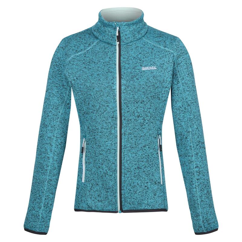 Forro Polar Newhill de Jaspeada para Mujer Azul Tahoe, Aqua Blanqueada