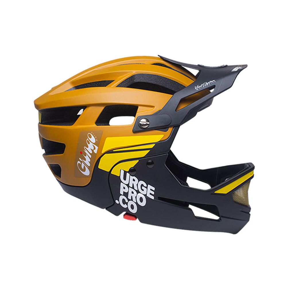 Gringo de la Sierra mountain bike helmet with removable chin guard, brown/black