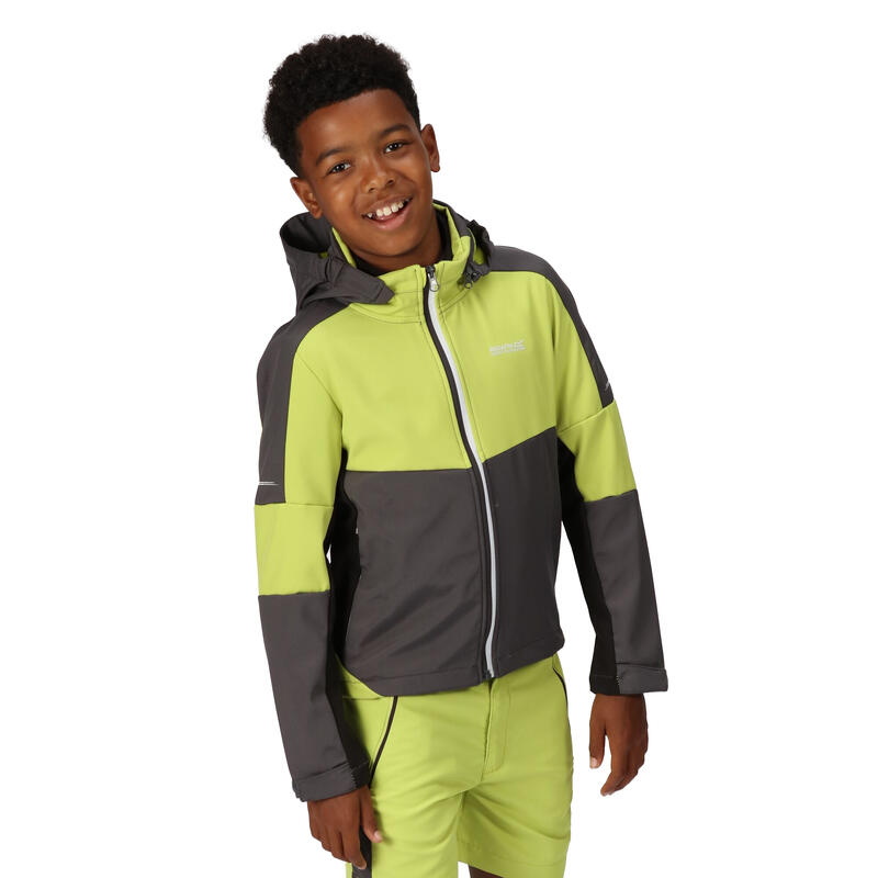 Veste softshell ACIDITY Enfant (Gris phoque / Vert algue)