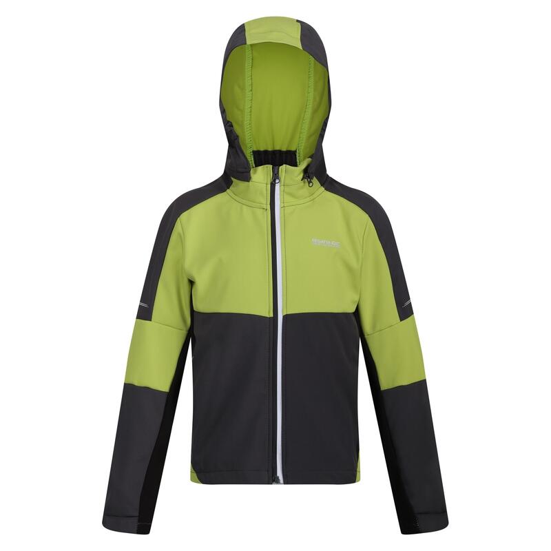 Chaqueta Softshell Acidity VI de Ligera para Niños/Niñas Gris Seal, Algas Verdes