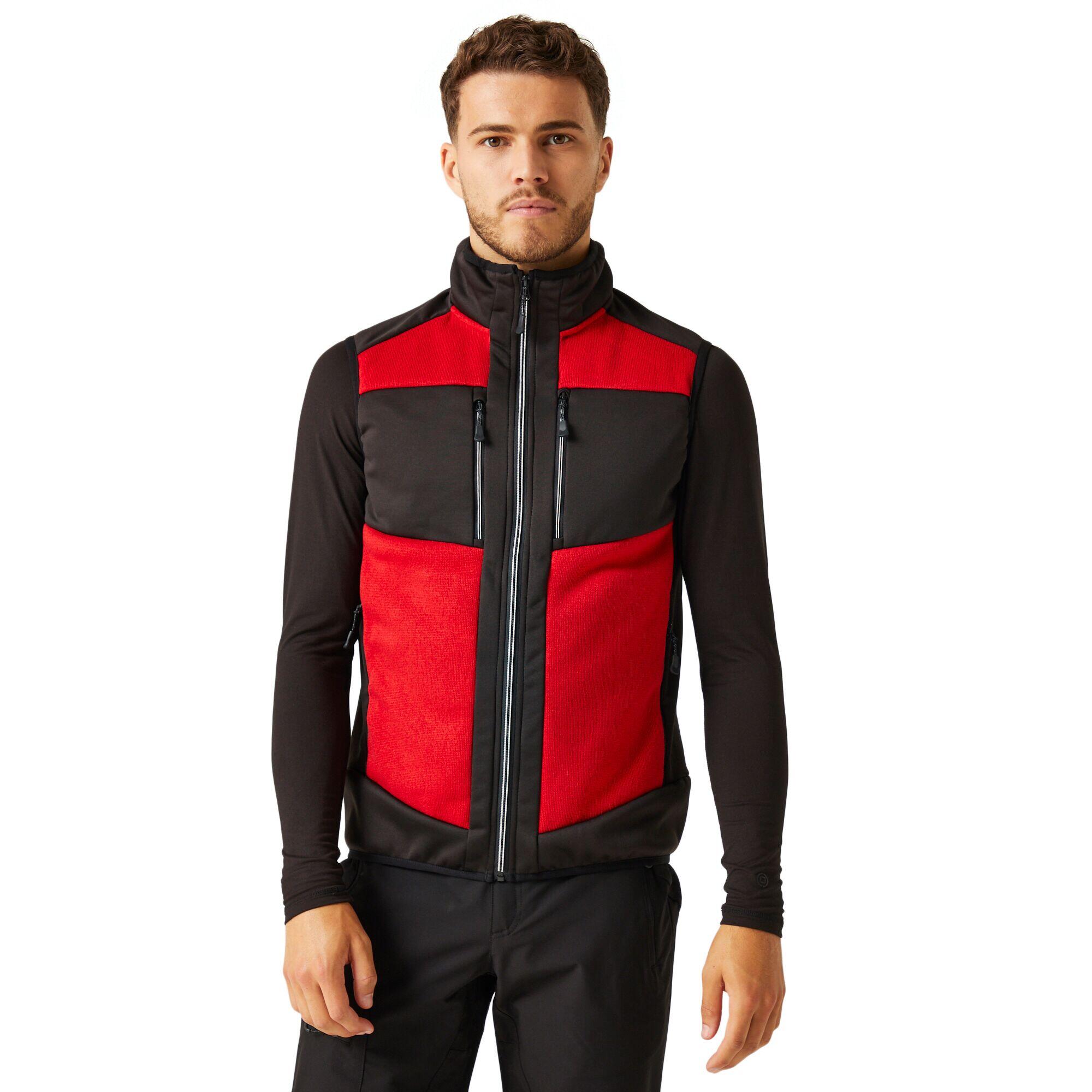 Mens Stretch Body Warmer (Classic Red/Black) 3/4