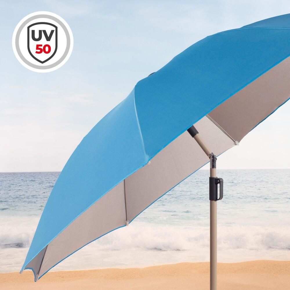 Aktive Grand parasol inclinable bleu 220 cm UV50 3/7