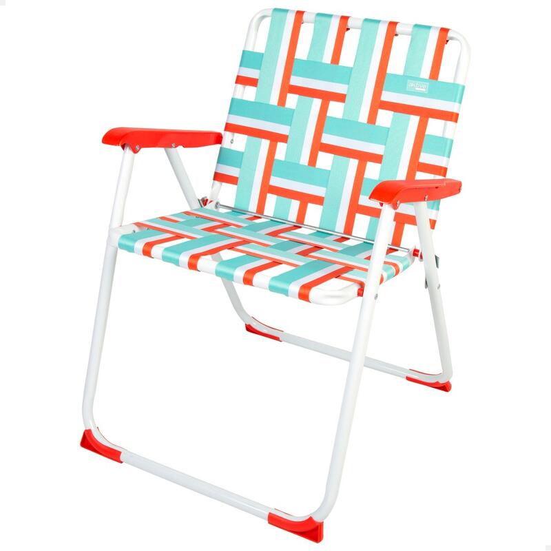 Aktive Cadeira de praia alta dobrável vintage crossover multicolor de poliéster