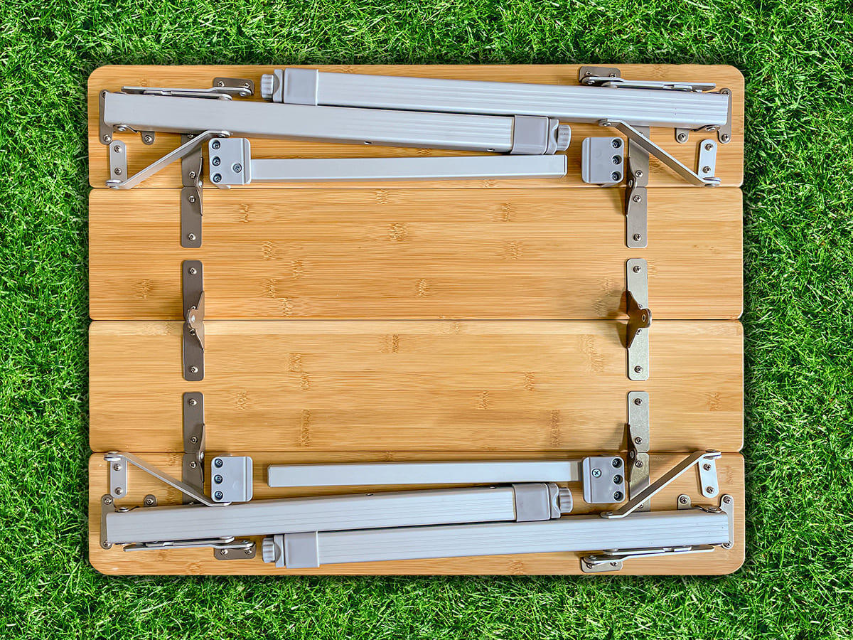 Tavolo Da Campeggio Skandika Tolja In Bambù - Pieghevole E Regolabile In 3 Altezze - Foto 6