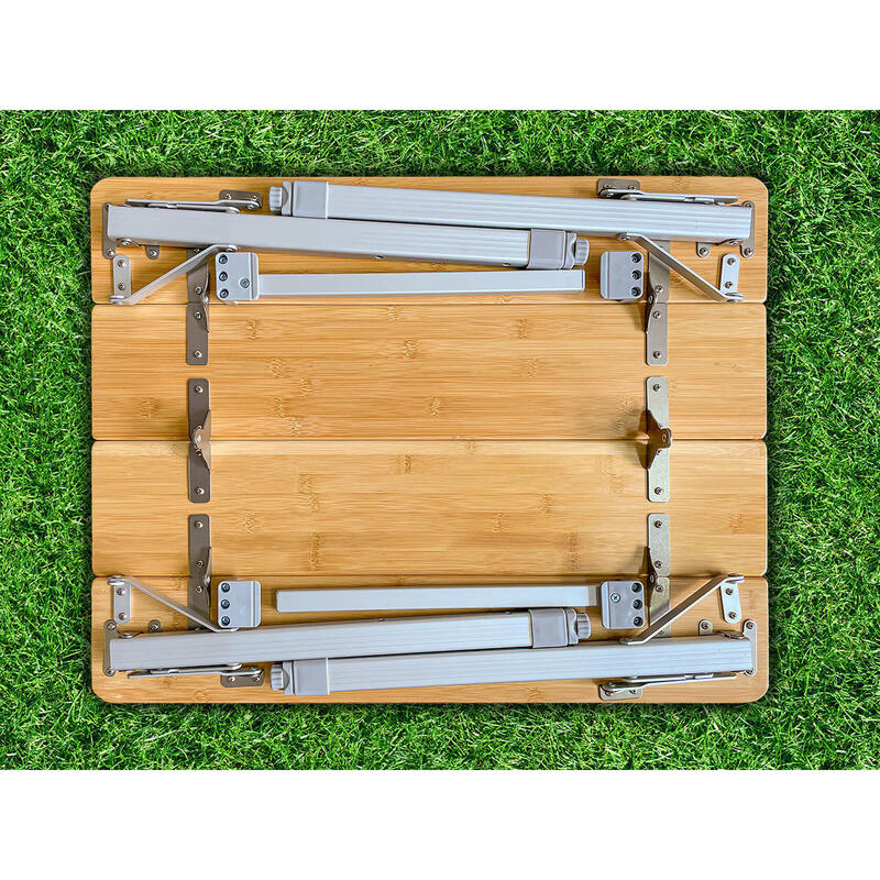 Opvouwbare kampeertafel van bamboe en aluminium Tolja - 65x50 cm