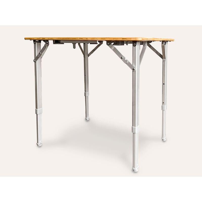 Table de Camping Tolja - Pliante en Bambou et Aluminium - 65x50 cm