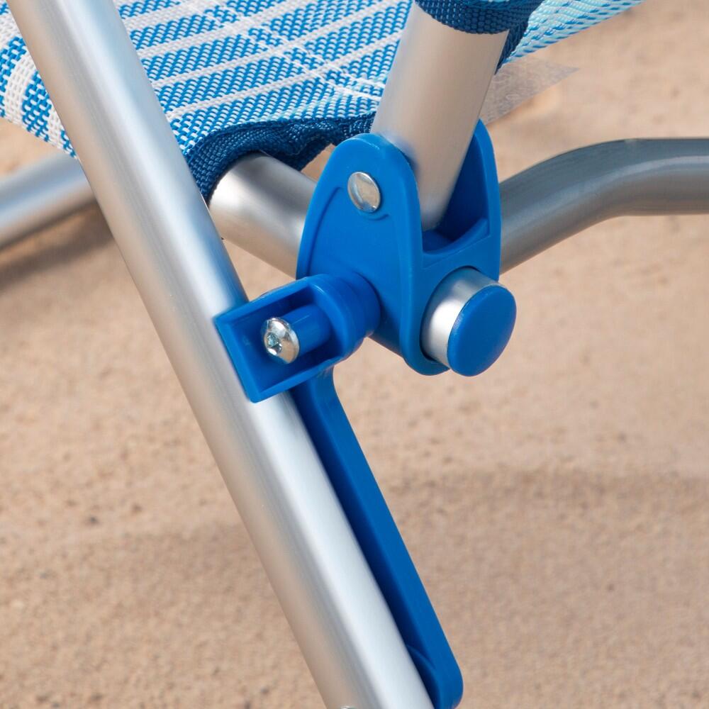 Chaise de Plage Pliante et Inclinable 5 Positions, 72x62 cm, Bleu Aktive 6/7