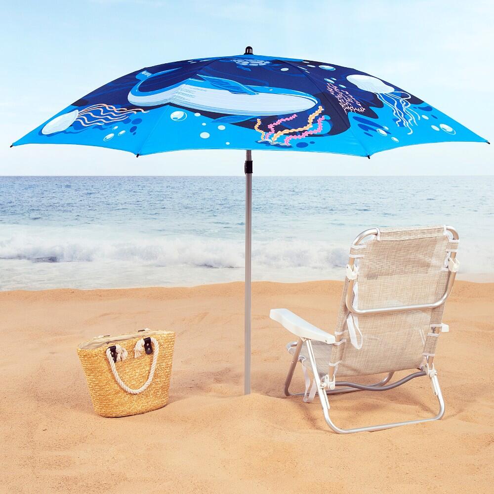 Aktive Sombrilla playa 200 cm inclinable mundo marino UV40 c/funda 2/7