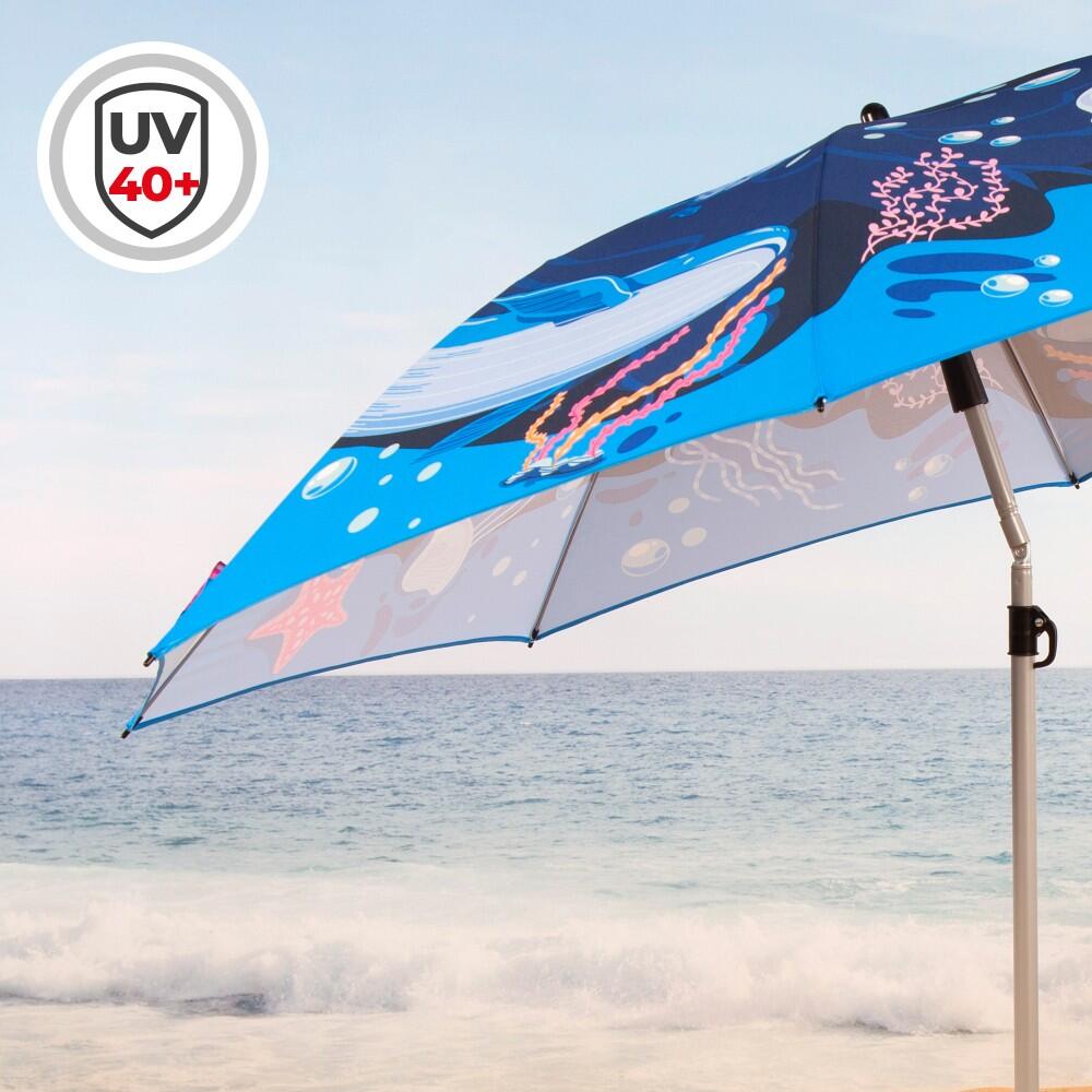 Aktive Sombrilla playa 200 cm inclinable mundo marino UV40 c/funda 3/7