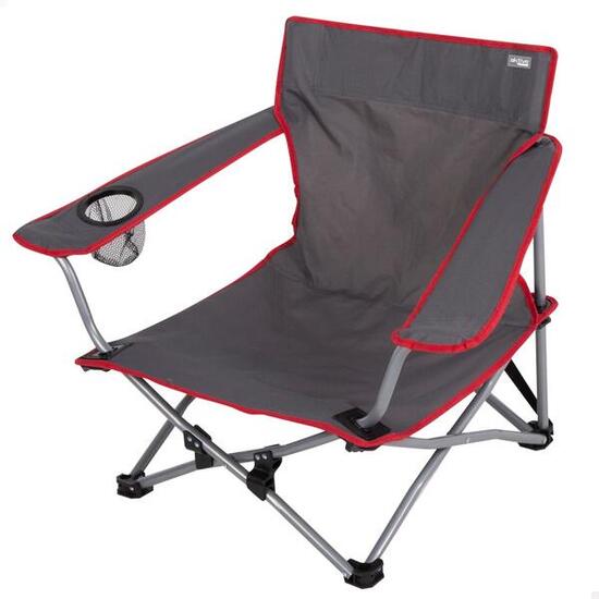 Aktive Chaise de camping pliante basse gris