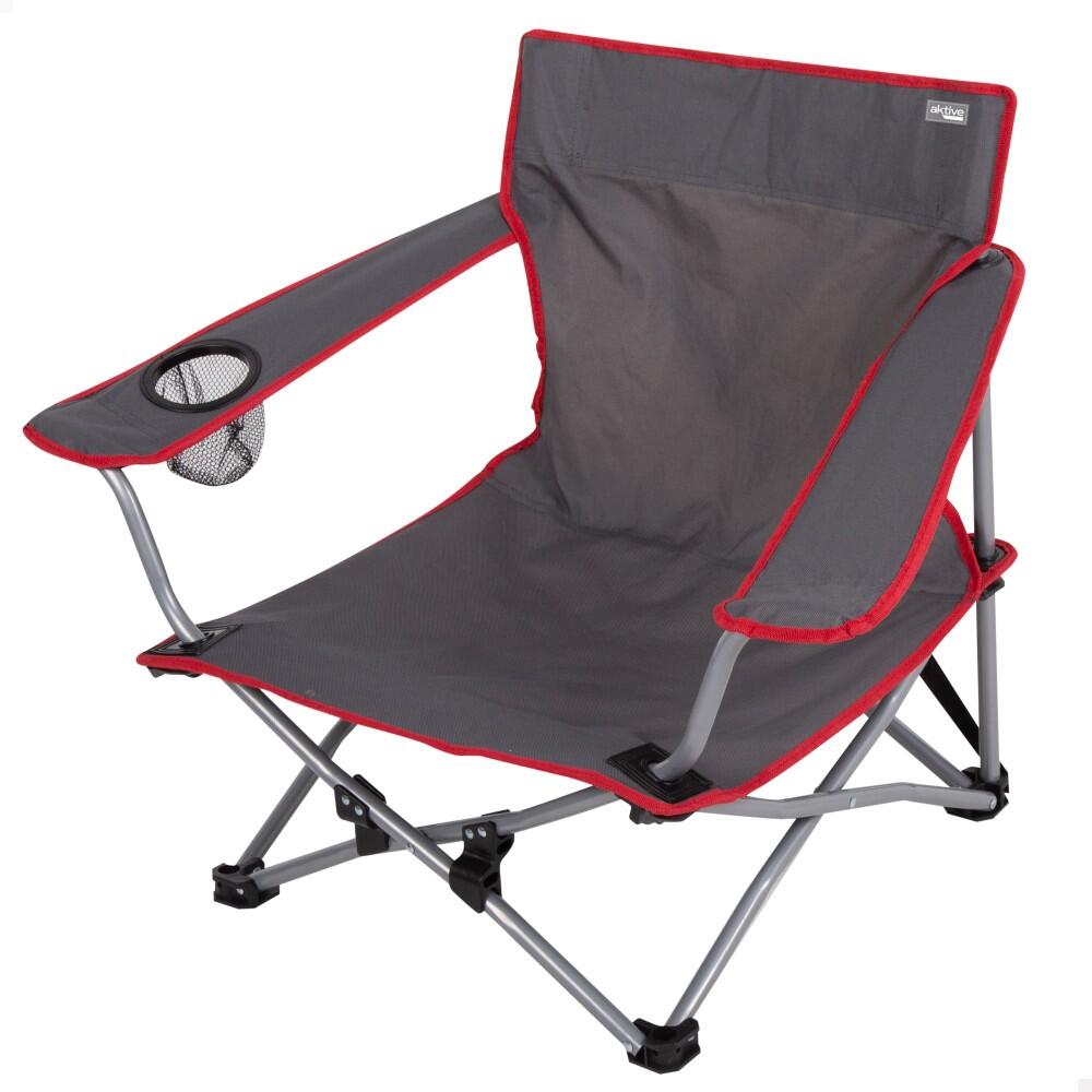 Aktive - Aktive Chaise De Camping Pliante Basse Gris - Siège Pliant - Gris - Taille Unique - Decathlon
