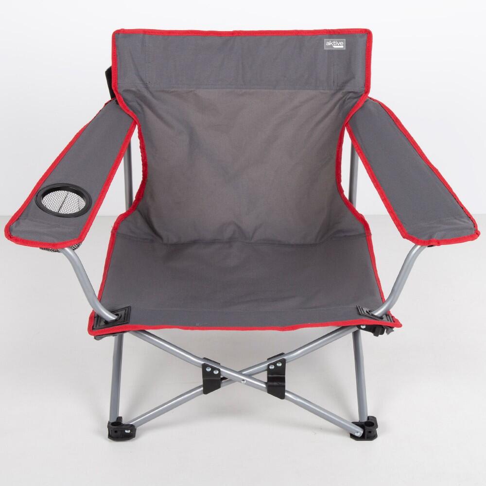 Aktive Poltroncina pieghevole da campeggio grigio 7/7