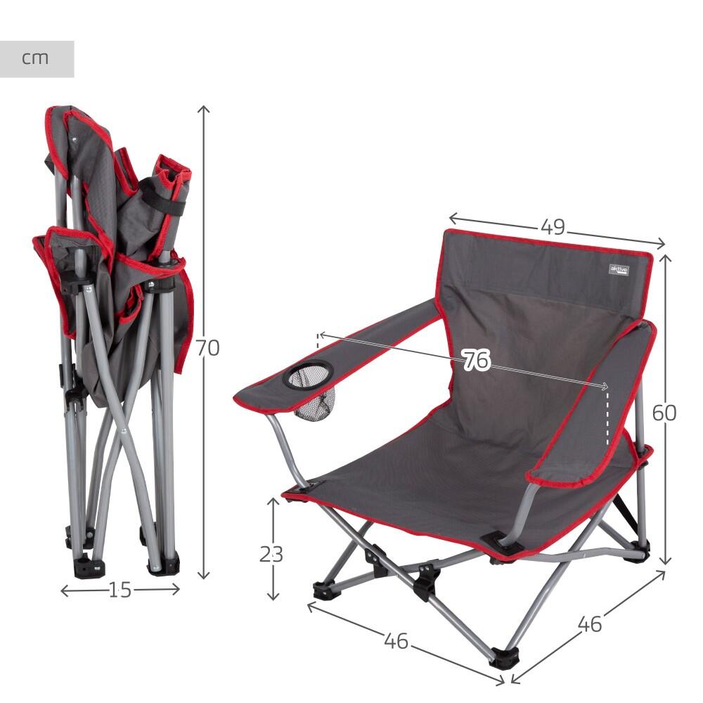 Aktive Poltroncina pieghevole da campeggio grigio 4/7