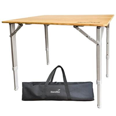 Tweedehands - opvouwbare kampeertafel van bamboe en aluminium tolja - 65x50 cm