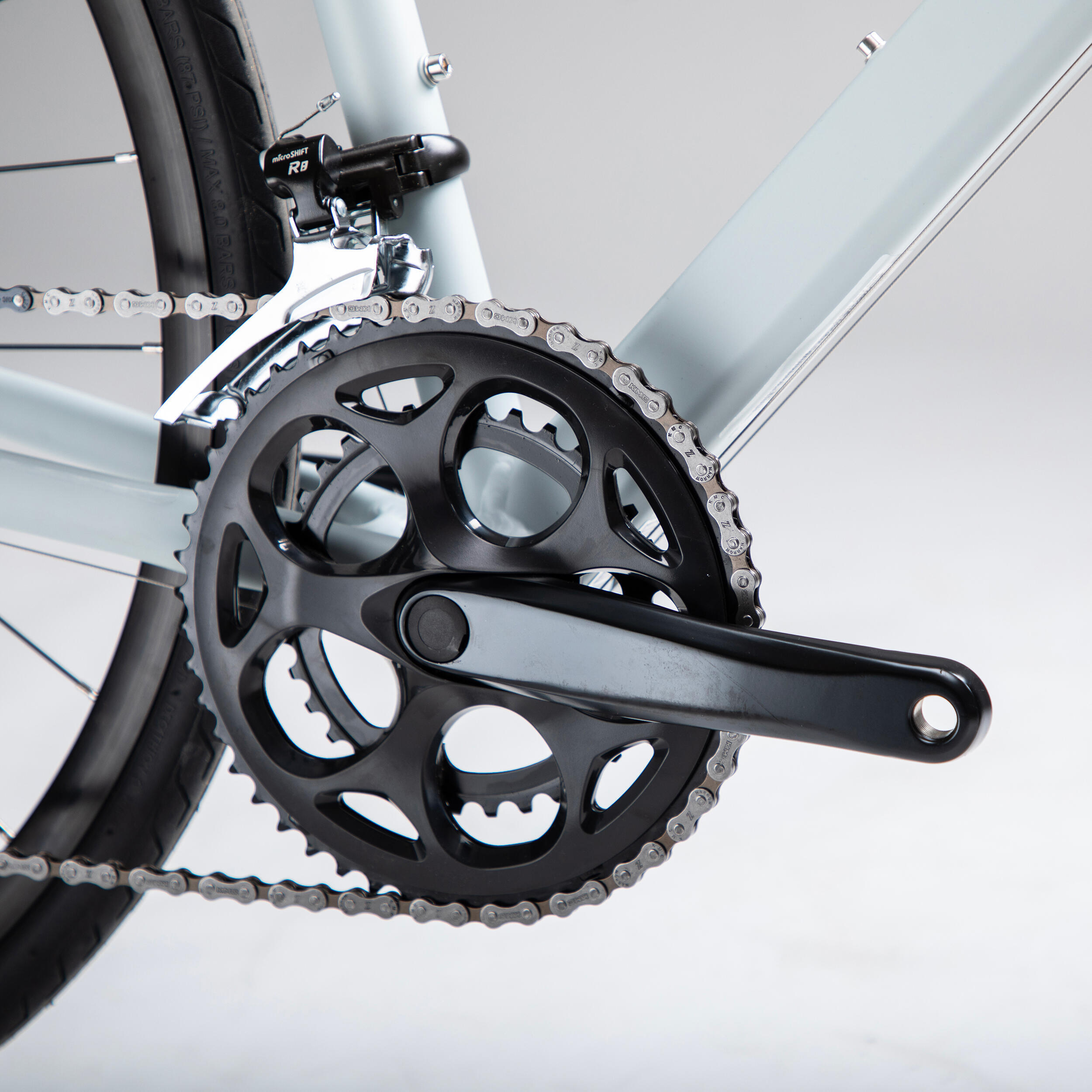 Tweedehands Racefiets voor recreatief fietsen RC120 schijfremmen lichtgrijs 3/5