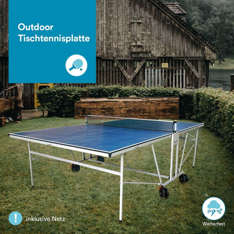 Stabiler Tischtennistisch für Indoor/Outdoor mit Sicherheits-Verriegelungssystem