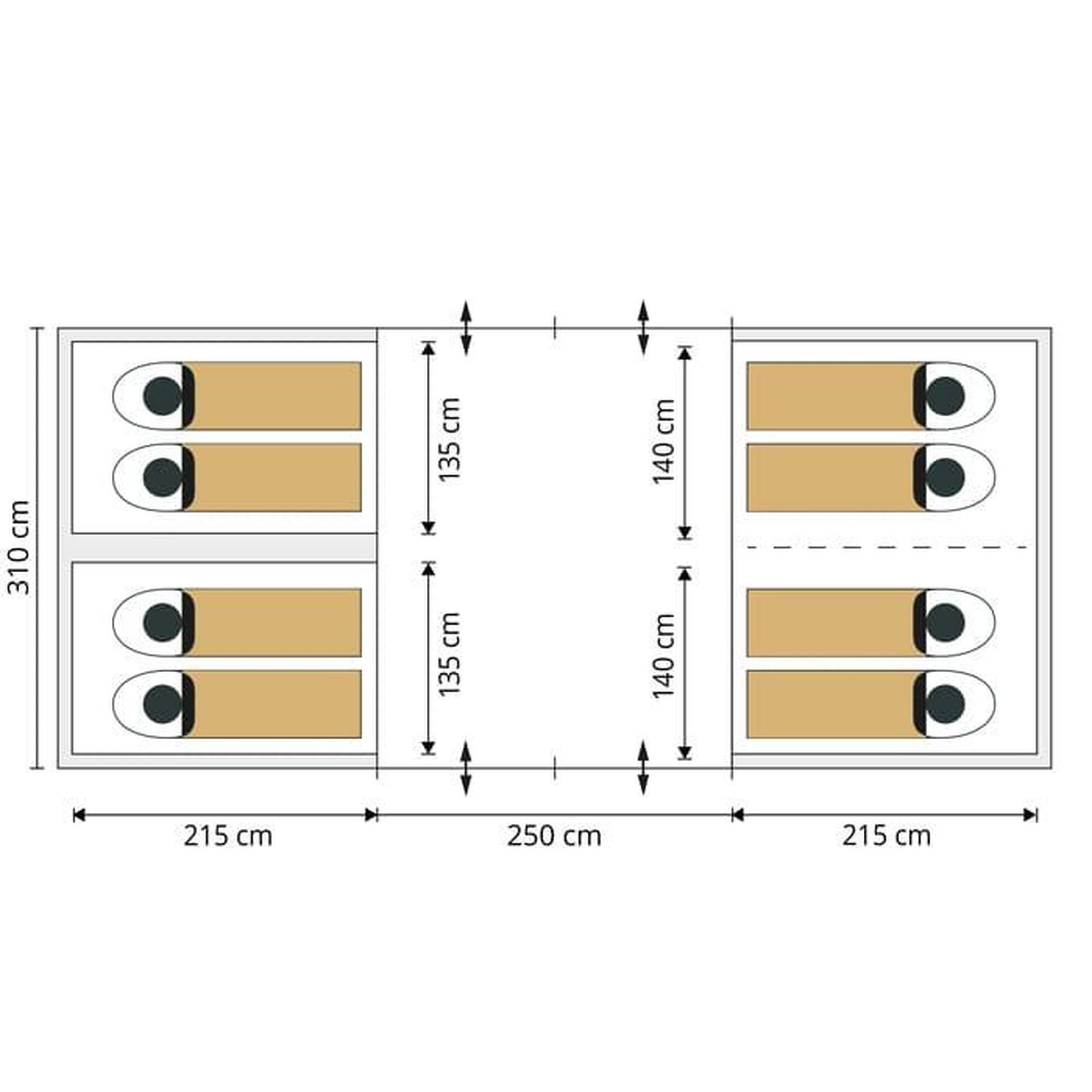 Tienda campaña familiar - Montana 8 Sleeper - 8 pers - 3x cabinas Sleeper