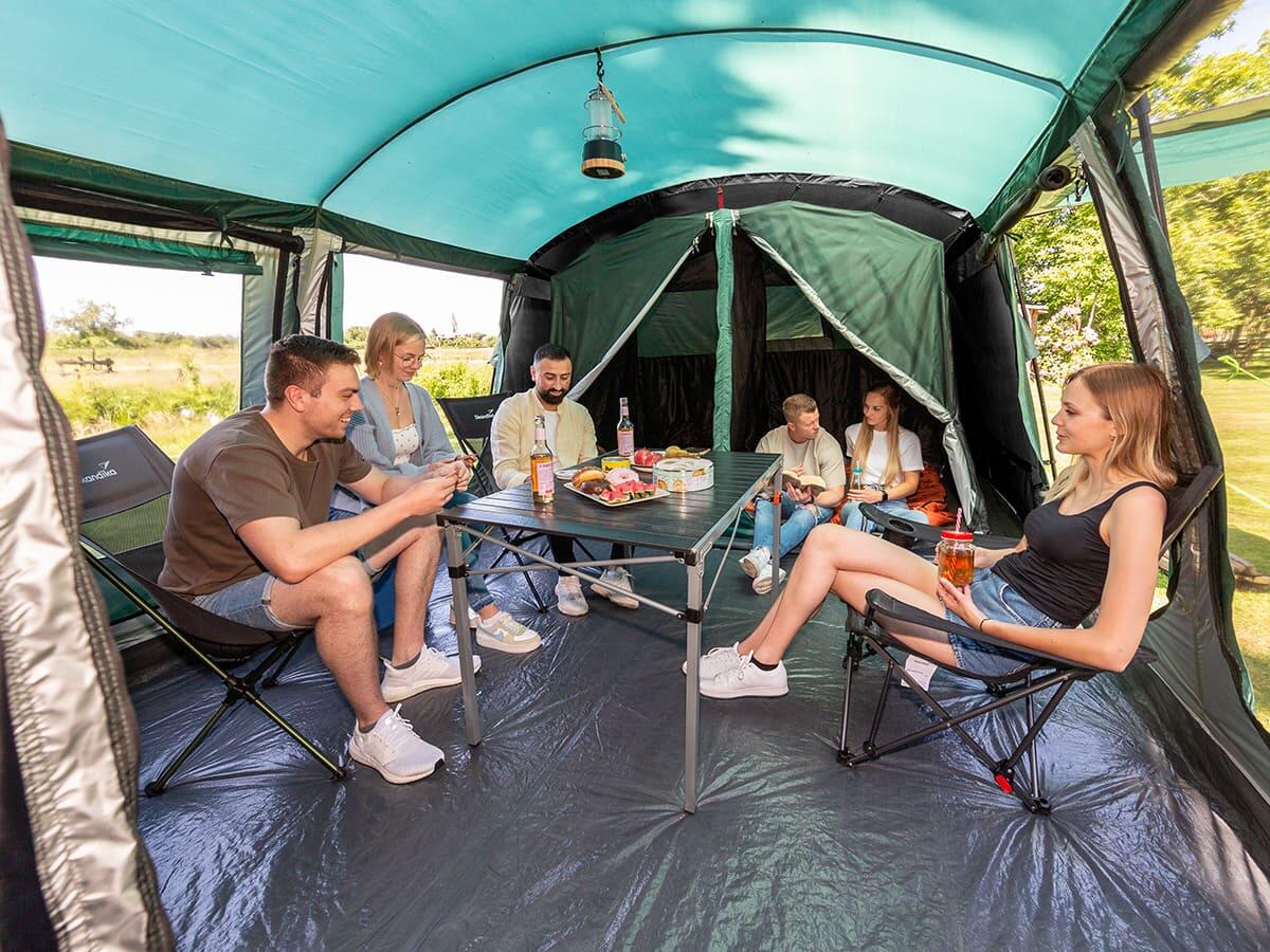 Tente tunnel familiale Montana 8 Sleeper - 8 Personnes - 3 cabines sombres 5/8