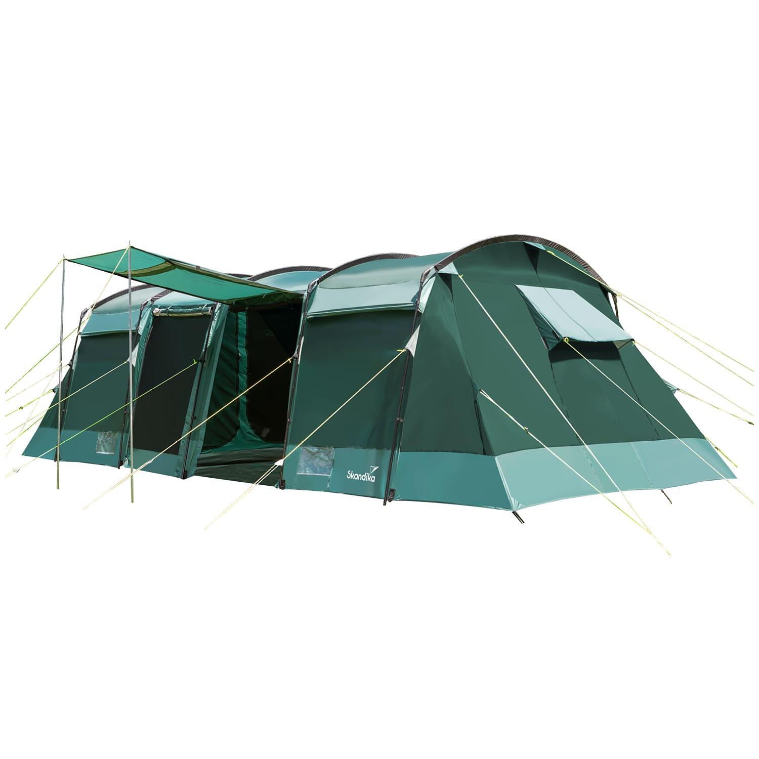 SKANDIKA Tunneltent Montana 8 Sleeper - Campingtent 8 personen – 3 donkere Slaapcabines