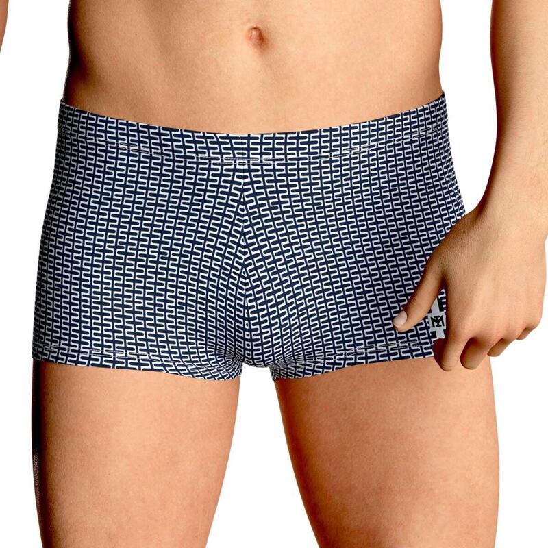 Boxer de bain pour homme couleur bleu imprimé graphique