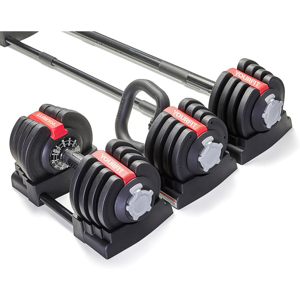 KIT 3 EN 1 BARRE/HALTÈRES/KETTLEBELL (20KG) 3/7