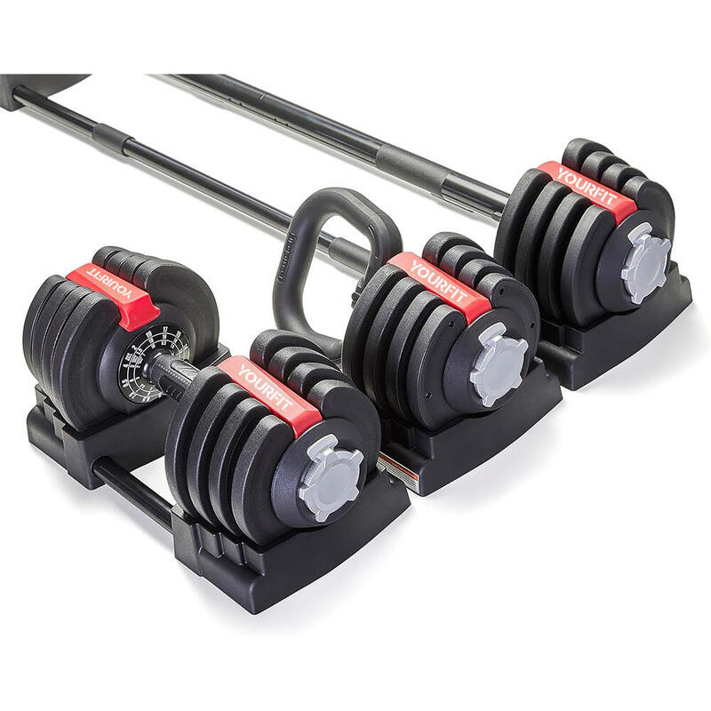 KIT 3 IN 1 REEP/DUMBELLES/KETTLEBELL (20Kg)