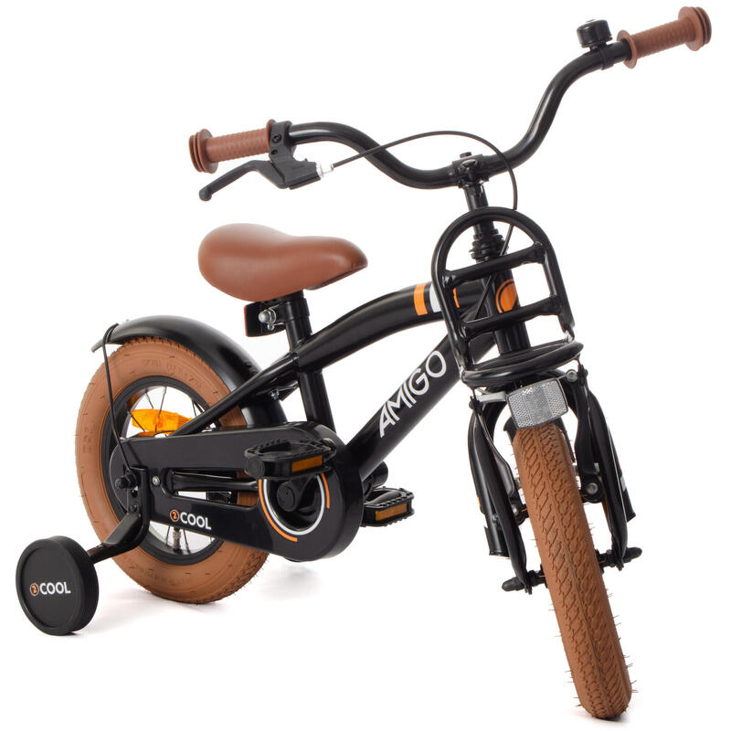 AMIGO Jongensfiets 2Cool 12 Inch 21 cm Jongens Terugtraprem Zwart