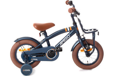 AMIGO Kinderfahrräder Jungen 2Cool 12 Zoll Jungen Rücktrittbremse Blau