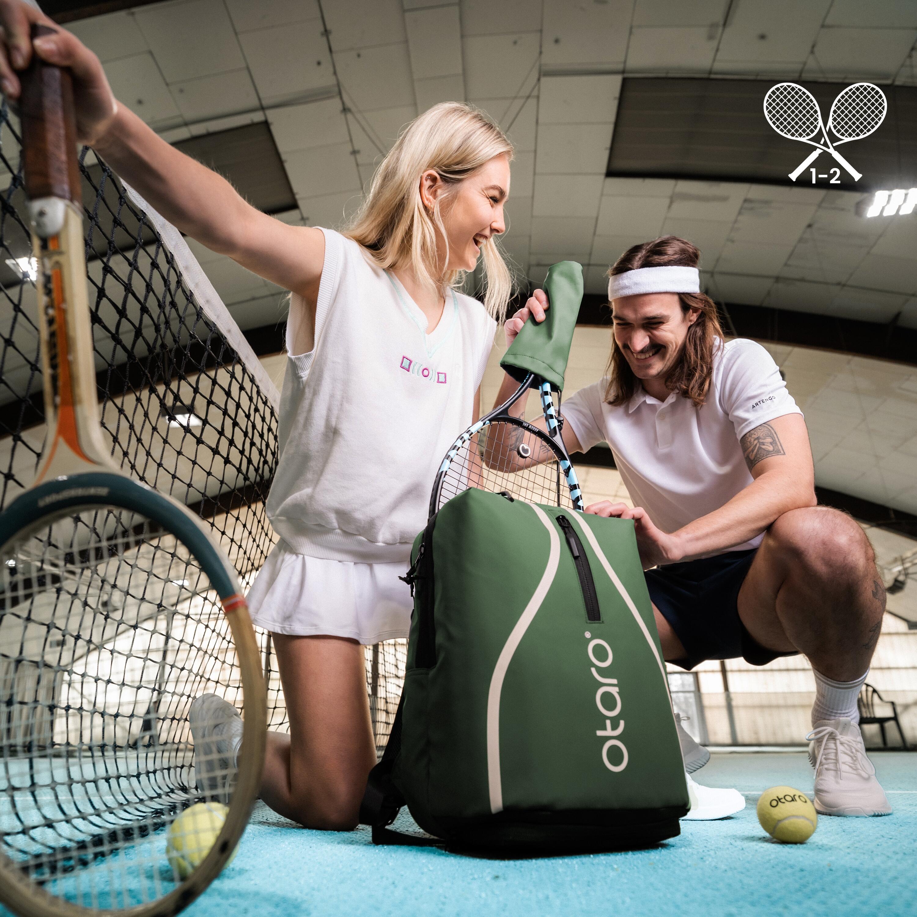 Tennisrucksack mit Schuhfach für 1-2 Schläger | Classic 32L Wimbledon Grün 3/8