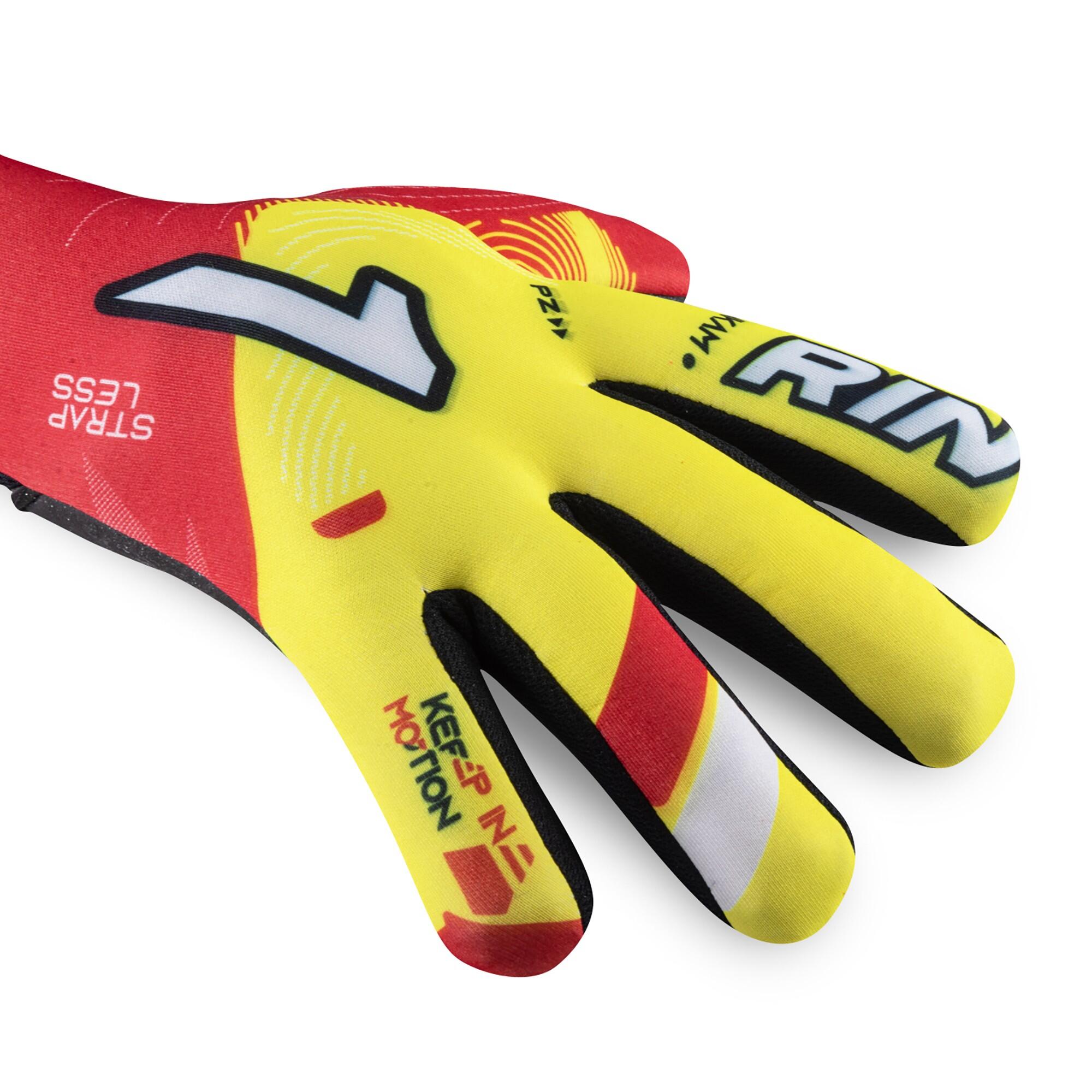 Guantes de Portero Fútbol Rinat Infantil Nkam AS Amarillo Césped Artificial 2/8
