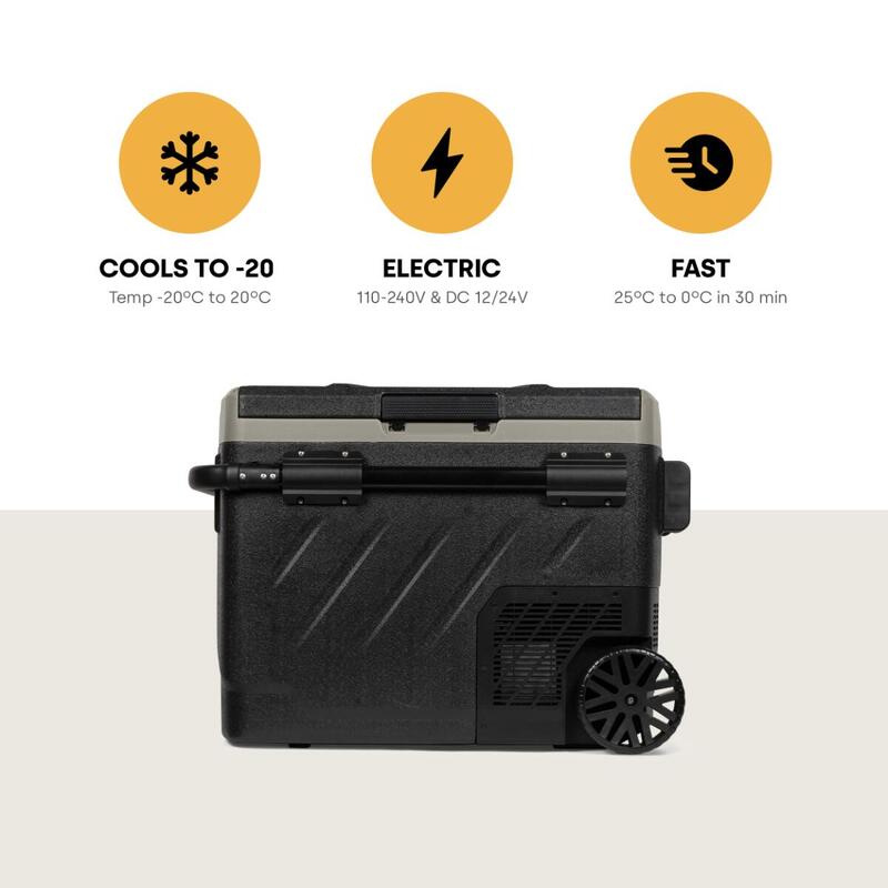 Steamy Dual Zone Frigo portatile con compressore elettrico su ruote 49L