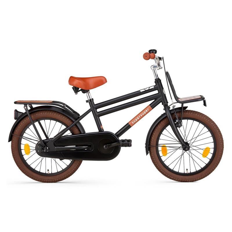 Vélo enfant SuperSuper Cooper Bamboo - 18 pouces - Noir Mat