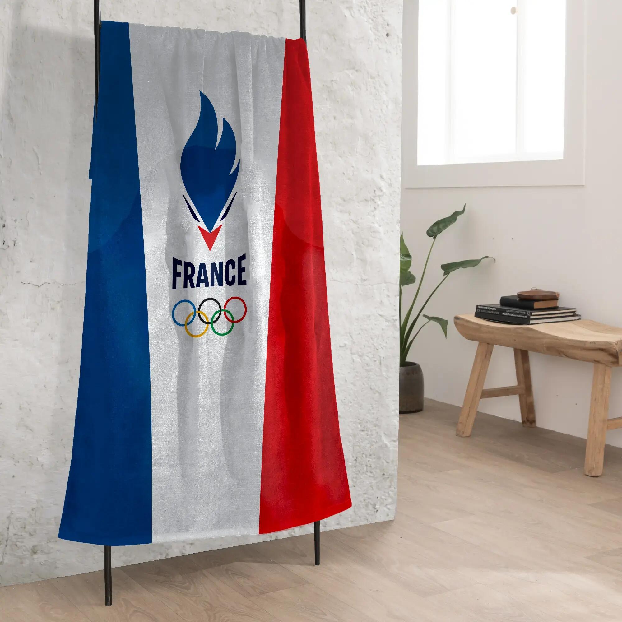 Serviette de bain 75x150 cm coton Jeux Olympiques - Oly Drapeau 3/3