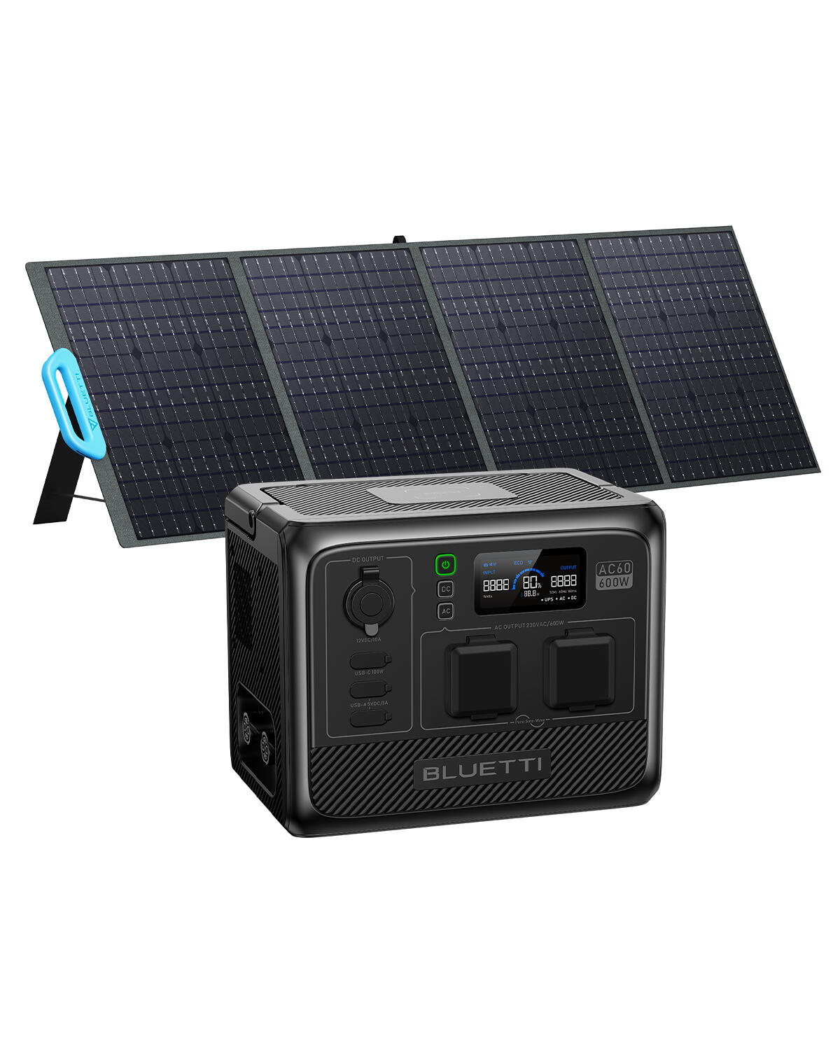 BLUETTI BLUETTI AC60+PV200 Solar Generator 600W 403Wh LiFePO4 for Camping, RV