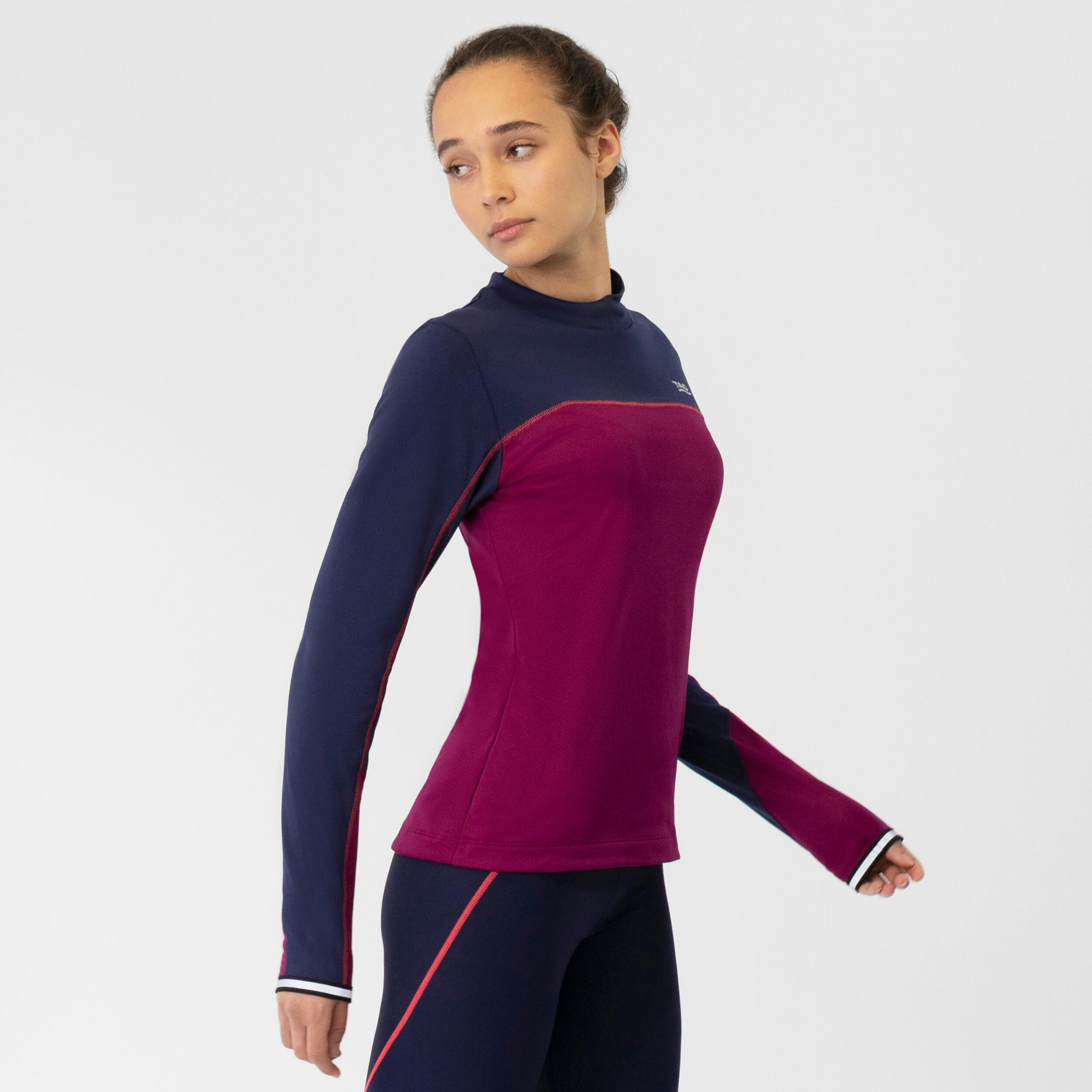 Damen GAIA atmungsaktives Laufshirt mit Stehkragen und Reflektoren 3/7