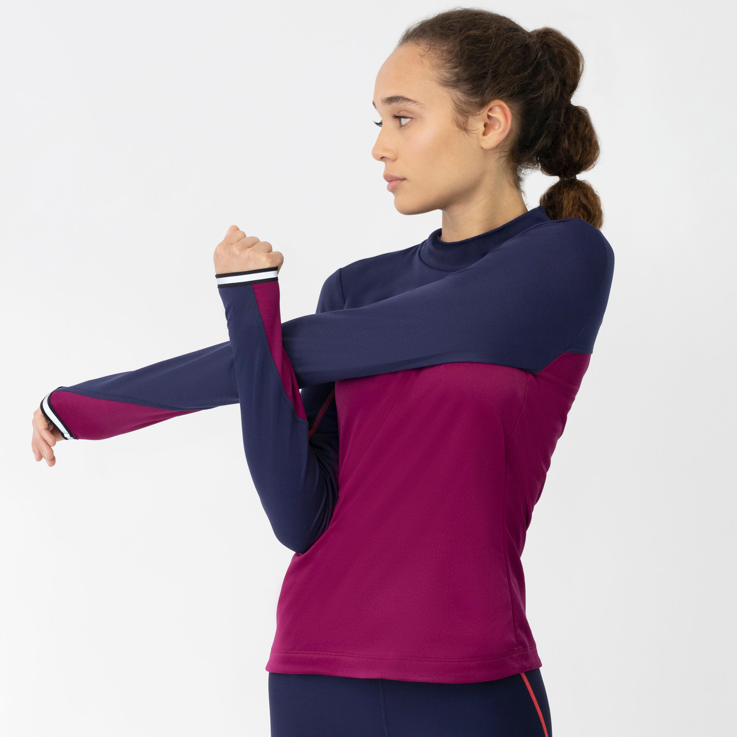 Damen GAIA atmungsaktives Laufshirt mit Stehkragen und Reflektoren 5/7