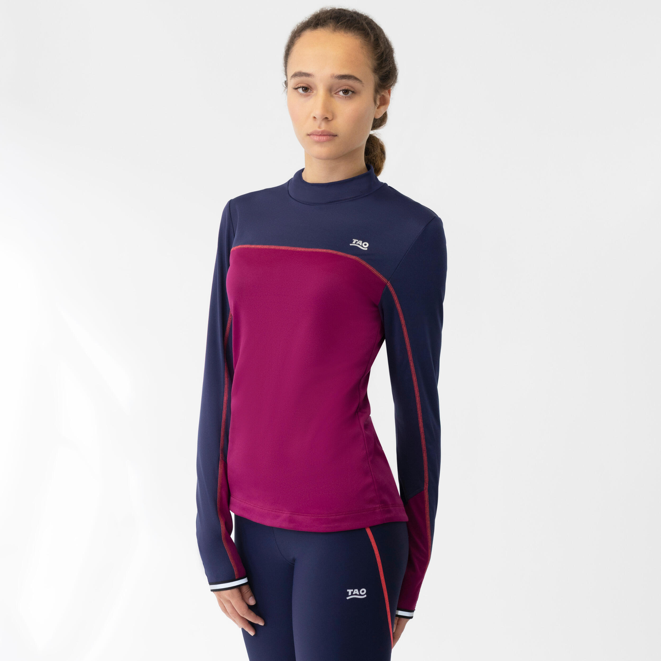 Damen GAIA atmungsaktives Laufshirt mit Stehkragen und Reflektoren 2/7