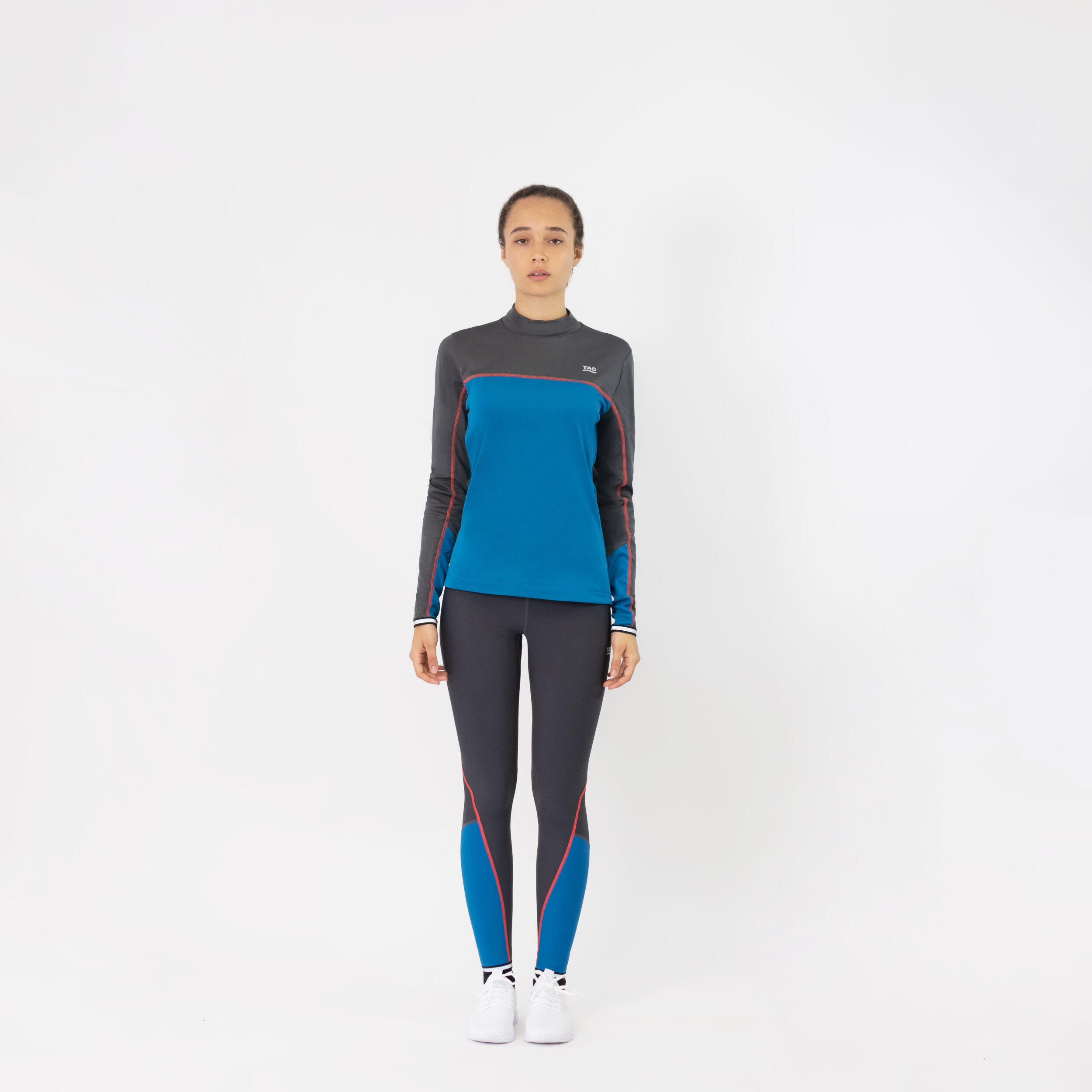 Damen GAIA atmungsaktives Laufshirt mit Stehkragen und Reflektoren 5/7