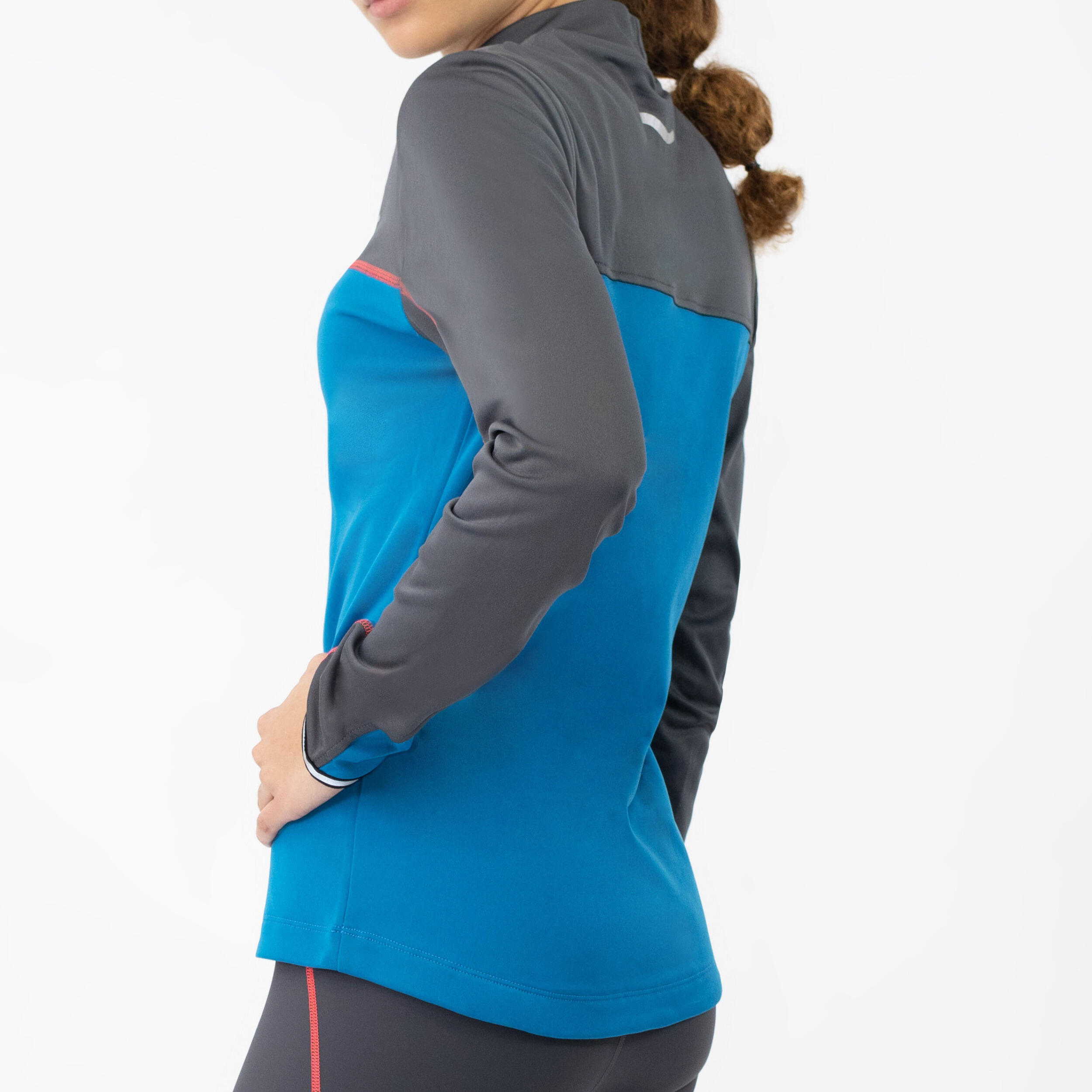 Damen GAIA atmungsaktives Laufshirt mit Stehkragen und Reflektoren 2/7