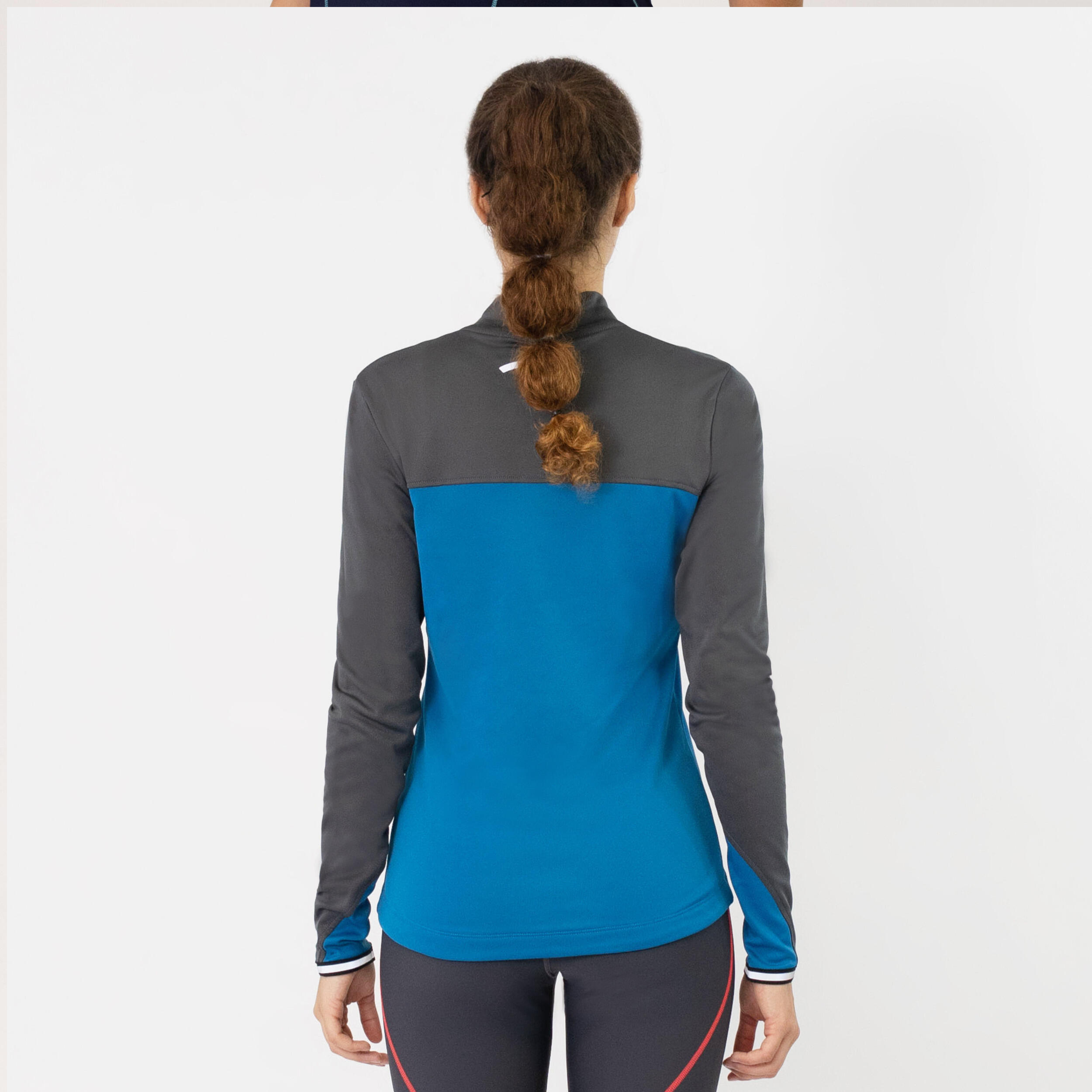 Damen GAIA atmungsaktives Laufshirt mit Stehkragen und Reflektoren 3/7