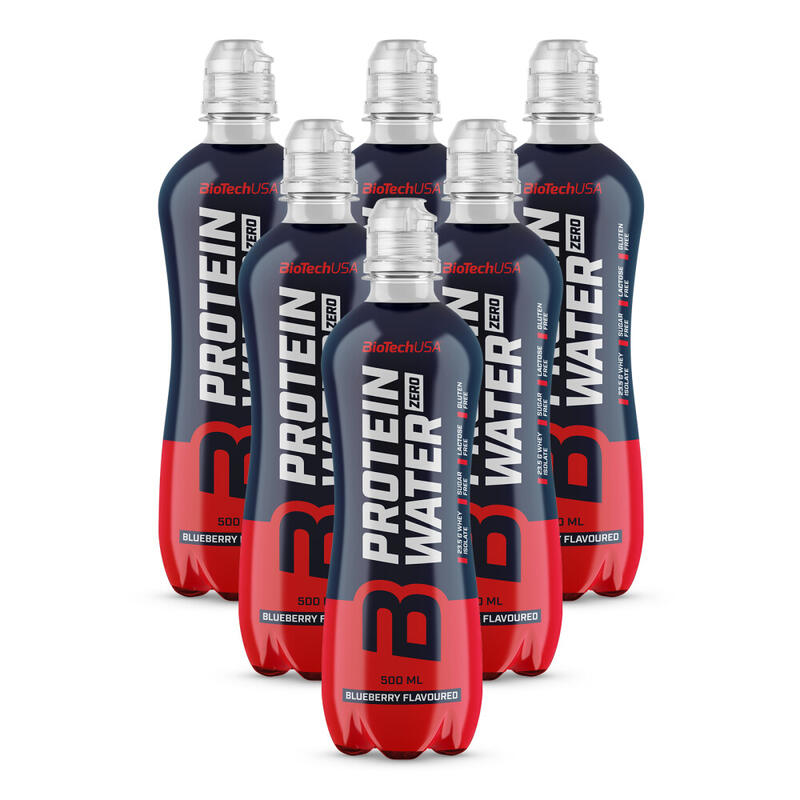Embalagem de 6 bebidas Protein Water zero Biotech USA - Mirtilo